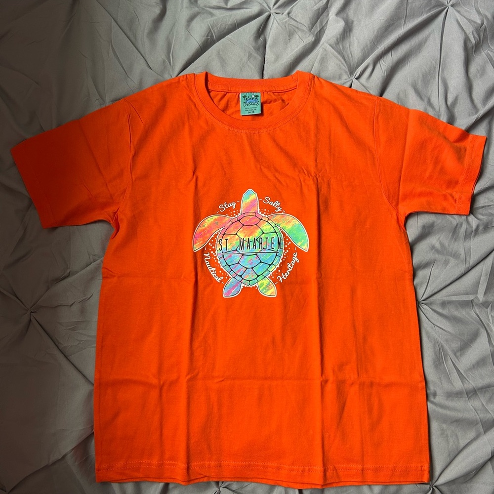 St. Maarten Turtle Gildan Orange Short Sleeve Tee